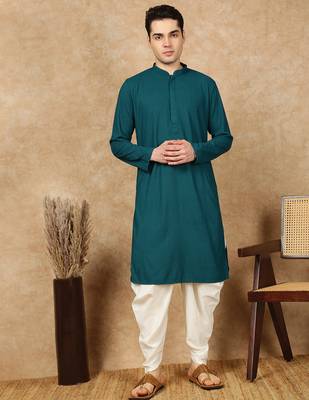 Firozi rayon floral kurta pajama for mens 4