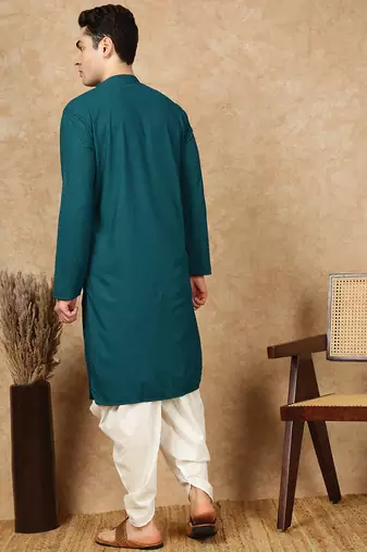 Firozi rayon floral kurta pajama for mens