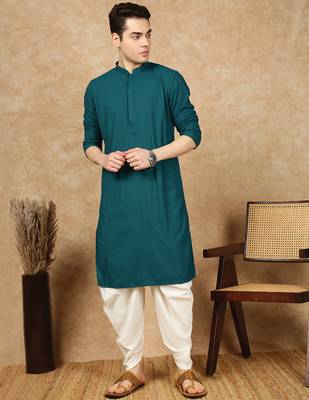 Firozi rayon floral kurta pajama for mens 1