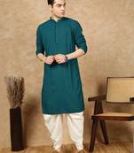 Firozi rayon floral kurta pajama for mens