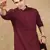 Maroon rayon floral kurta pajama for mens