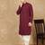 Maroon rayon floral kurta pajama for mens