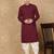 Maroon rayon floral kurta pajama for mens
