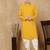 Mustard rayon floral kurta pajama for mens