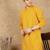Mustard rayon floral kurta pajama for mens