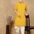 Mustard rayon floral kurta pajama for mens
