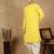 Yellow rayon floral kurta pajama for mens