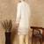 Beige silk blend embroidred kurta pajama for mens