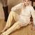 Beige silk blend embroidred kurta pajama for mens