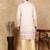 beige silk blend embroidred kurta pajama for mens