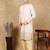 beige silk blend embroidred kurta pajama for mens