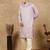 Mauve silk blend embroidred kurta pajama for mens