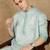 Green silk blend embroidred kurta pajama for mens