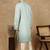 Green silk blend embroidred kurta pajama for mens