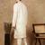 beige silk blend embroidred kurta pajama for mens