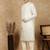 Cream silk blend embroidred kurta pajama for mens