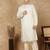 Cream silk blend embroidred kurta pajama for mens