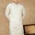 Cream silk blend embroidred kurta pajama for mens
