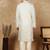 Cream silk blend embroidred kurta pajama for mens