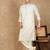 Cream silk blend embroidred kurta pajama for mens