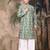 Green silk embroidred kurta pajama for mens