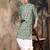 Green silk embroidred kurta pajama for mens