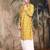 Mustard silk embroidred kurta pajama for mens