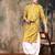 Mustard silk embroidred kurta pajama for mens