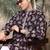 Purple silk embroidred kurta pajama for mens
