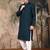 Blue silk blend thread work kurta pajama for mens
