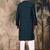 Blue silk blend thread work kurta pajama for mens
