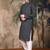 Grey silk blend thread work kurta pajama for mens