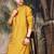 Mustard silk blend thread work kurta pajama for mens