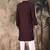 Maroon silk blend thread work kurta pajama for mens
