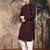 Maroon silk blend thread work kurta pajama for mens