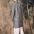 Grey silk blend solid kurta pajama for mens