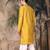 Mustard silk blend solid kurta pajama for mens