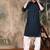 Blue silk blend solid kurta pajama for mens