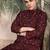 Maroon silk blend solid kurta pajama for mens