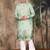 Green cotton floral kurta pajama for mens