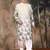 Beige cotton floral kurta pajama for mens