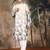 Beige cotton floral kurta pajama for mens