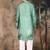 Green cotton floral kurta pajama for mens