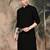 Black cotton chikankari kurta pajama for mens