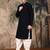 Deep blue cotton chikankari kurta pajama for mens