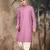 Deep pink cotton chikankari kurta pajama for mens