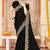Black sequin zari embroidered siroski stone work two tone silk saree sari