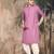 Deep pink cotton chikankari kurta pajama for mens