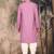 Deep pink cotton chikankari kurta pajama for mens