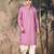 Deep pink cotton chikankari kurta pajama for mens